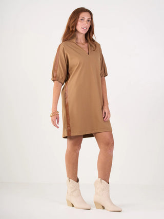 Poppy Dress in Luggage Ponte