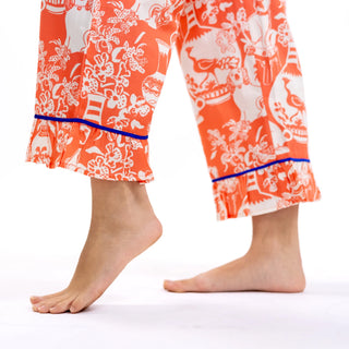 Luxe Sateen Capri PJ Set in Imperial Treasures