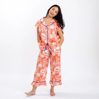 Luxe Sateen Capri PJ Set in Imperial Treasures