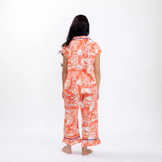 Luxe Sateen Capri PJ Set in Imperial Treasures