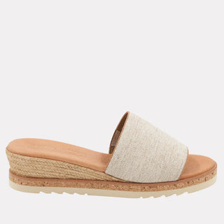 Nessie Wedge in Beige Linen