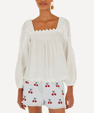 Long Sleeve Blouse in Off-White