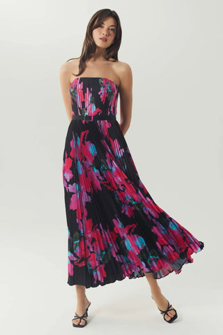 Merrick Dress in Black/Pink