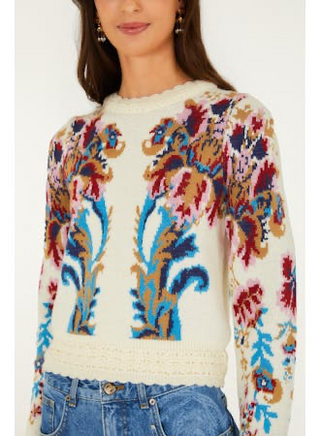 Knit Sweater in Arabesque Off-White