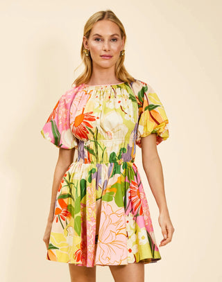 Breakfast Smocked Mini Dress in Primrose Midnight