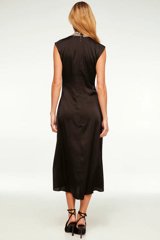 Kira Dress in Black Satin