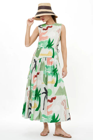 Sleeveless Piped Maxi in Paradiso Petal