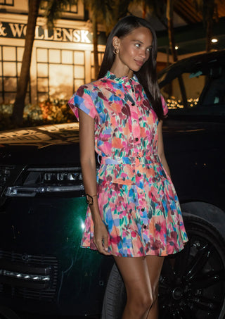 Zelle Print Mini Dress in Flora Fiesta