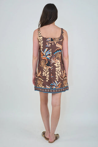 Short Dress in Bali Tiger Brown