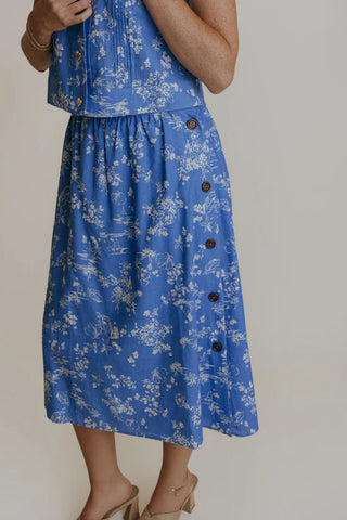 Baha Skirt in Coastal Toile