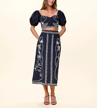 Sorina Midi Skirt in Black