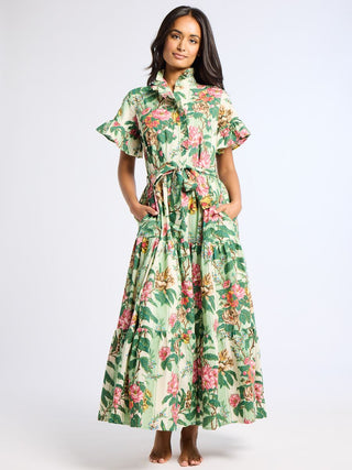 Victoria Dress in Garden Stripe