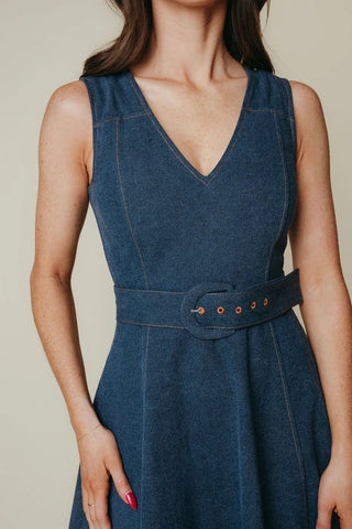 Drew Dress in Dark Denim