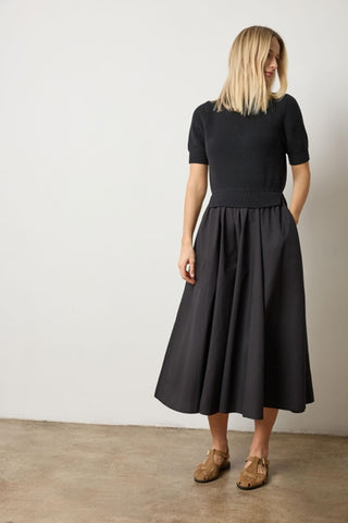 Mixed Media Dress in Black