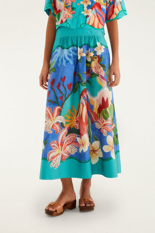 Garden of Life Multicolor Midi Skirt