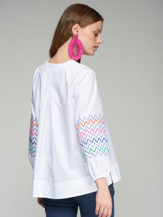 32366 Ebba Shirt in Blanco Emb