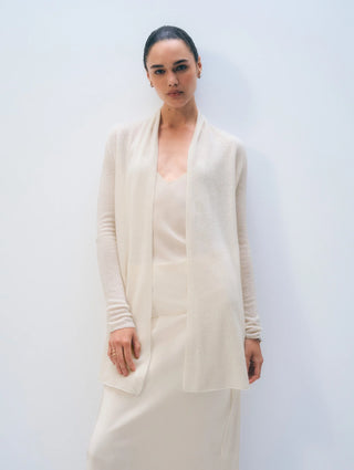 Cashmere Trapeze Cardigan in Soft White