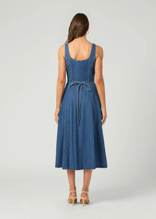 Belle Dress in Washed Denim