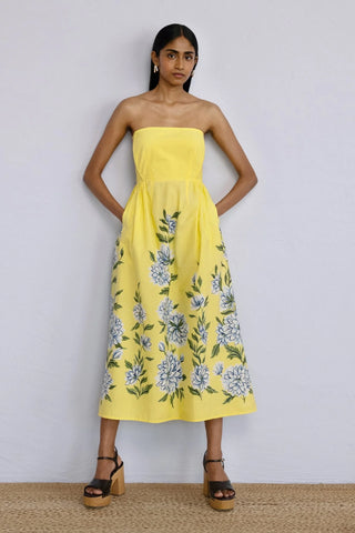 Simona Dress in Killara Border Quince