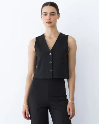 Ponte Knit Vest in Black
