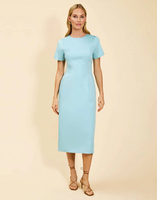 Hampton Convertible Midi Dress in Quatrefoil Blue