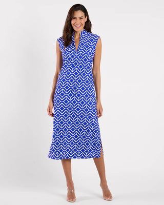 Kristen Dress in Sail Geo Cobalt