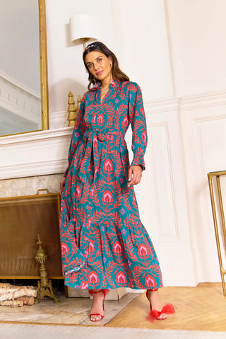 Britt Dress in Holiday Garland