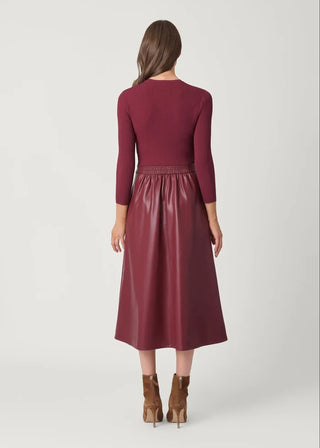 Paige Dress in Burgandy