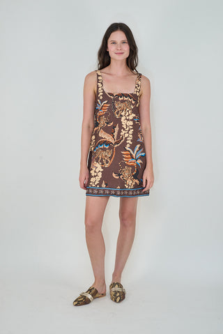 Short Dress in Bali Tiger Brown