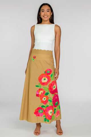 Anita Skirt in Poppy Patch Iced Coffe