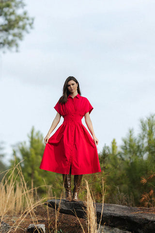 Becca Dress in Poppy Pink