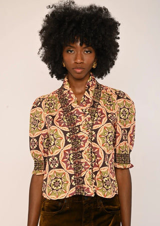 Zuri Top in Letters to Hattie Medallion
