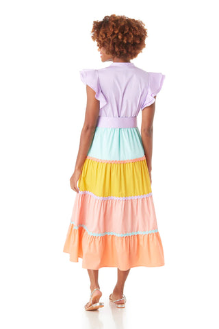 Kemble Dress in Sherbet Colorblock