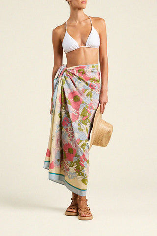 Playa Sarong Tarsila Bloom + Border in Tarsila Bloom