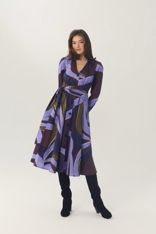 Corynn Dress in Plum/Multi