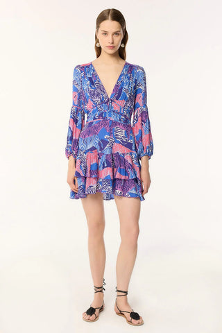 Chiara Mini Dress in Blue Ashanti