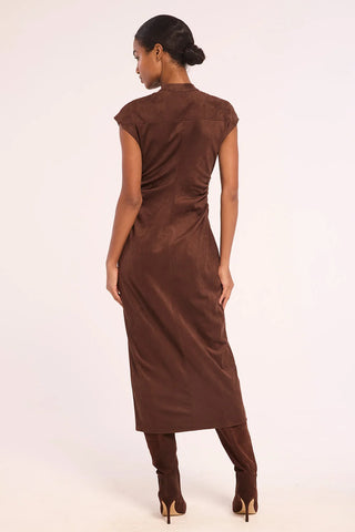Maud Dress in Faux Suede