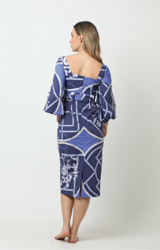 Valeria Midi in Circles Blue