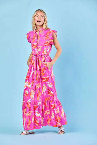 Taylor Dress in Magenta Wings