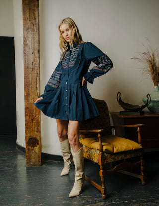 Walton Mini Dress in Pagent Blue