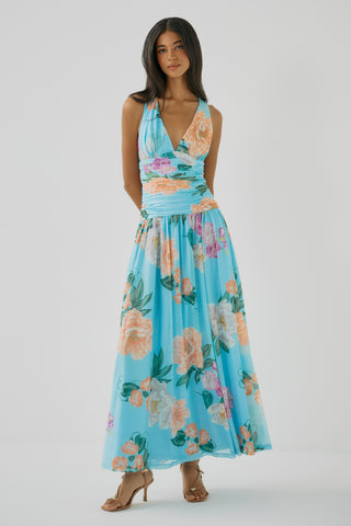 Jadey Dress in Sky/Multi