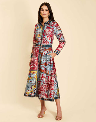 Casablanca Midi Dress in Venetian Patchwork