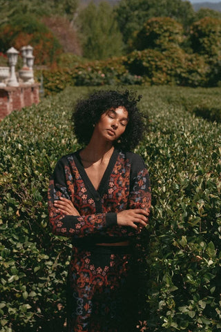 Daniella Sweater in Venezia Ebony Print