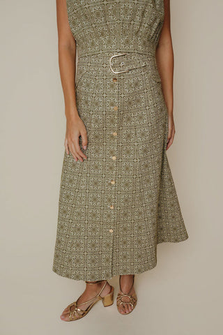 Silvie Skirt in Olive Tile
