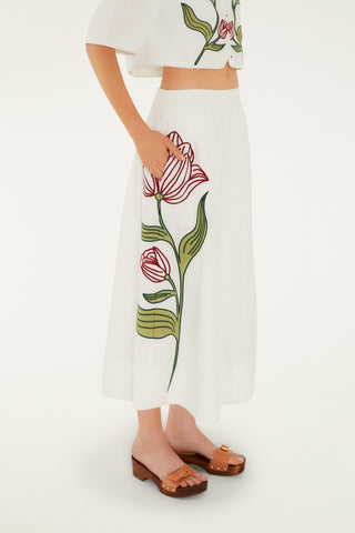 Flower Midi Skirt