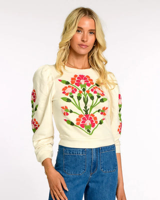 Jasmine Top in Indian Flower Ivory