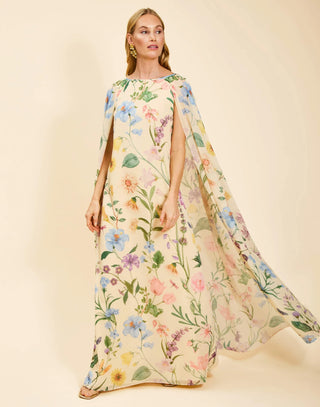 Estrella Cape Gown in Blooming Vine