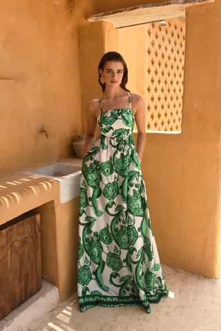 Kyveli Dress in Multi Green