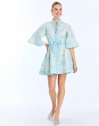 Carmen Mini Dress in Powder Toile