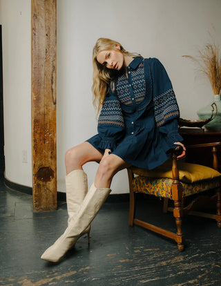 Walton Mini Dress in Pagent Blue